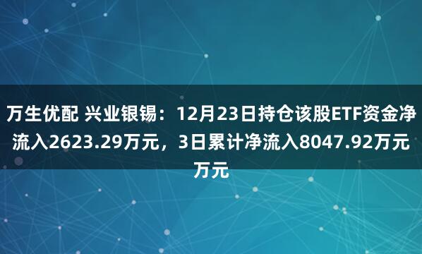 万生优配 兴业银锡：12月23日持仓该股ETF资金净流入2623.29万元，3日累计净流入8047.92万元
